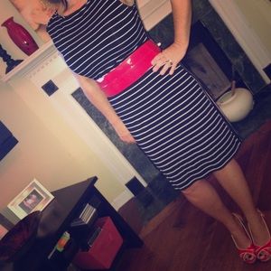 Black white and red dress