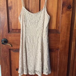 Tan Lace Dress