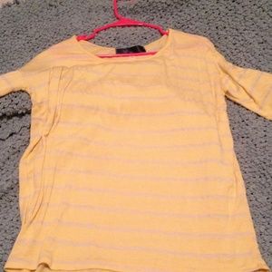 Yellow striped Francesca's top
