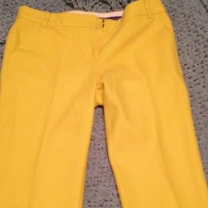 Yellow tapered city fit Jcrew pants