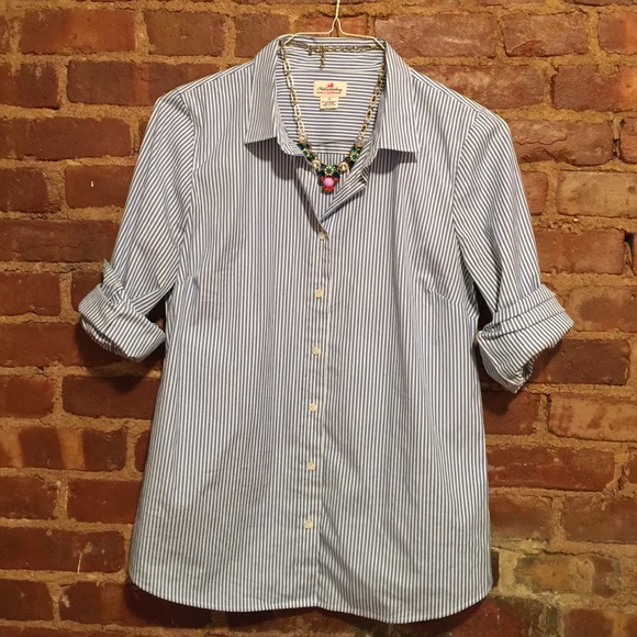J. Crew Tops - J.Crew Classic Striped Button Down