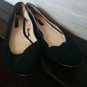 Black material flats from urban outfitters