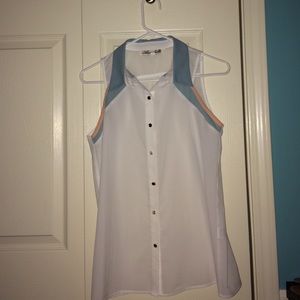 Sheer, sleeveless shirt