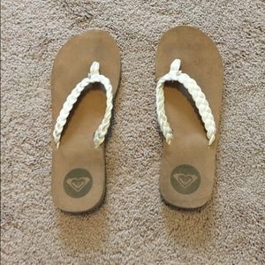 Tan Roxy Flip Flops
