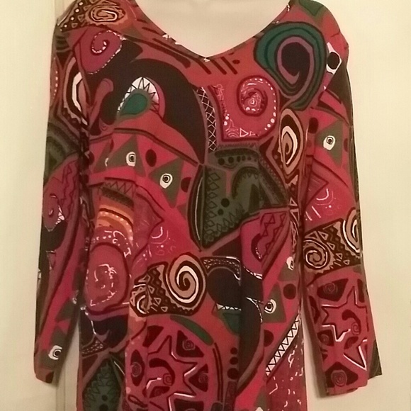 Chicos Long Sleeve Designers Top, size 2