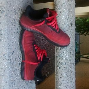 Red and Black air force ones