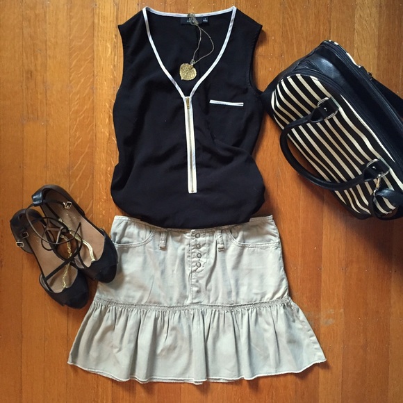 Flirty Khaki Mini Skirt