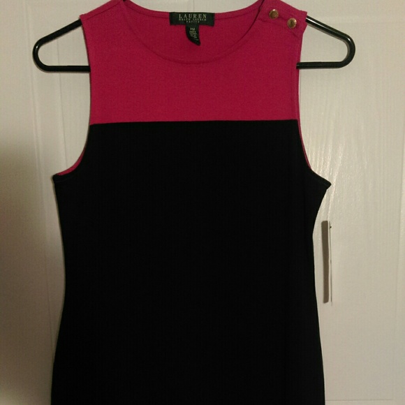 Navy and pink Ralph Lauren knee length dress