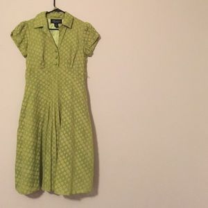 Vintage lime green polka dot dress