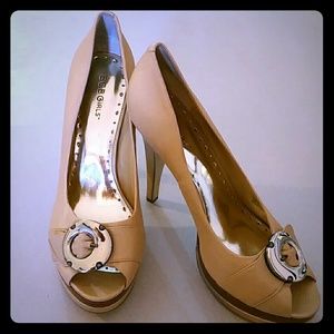 BCBG Nude Platform Heels