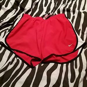 Red Nike tempo shorts