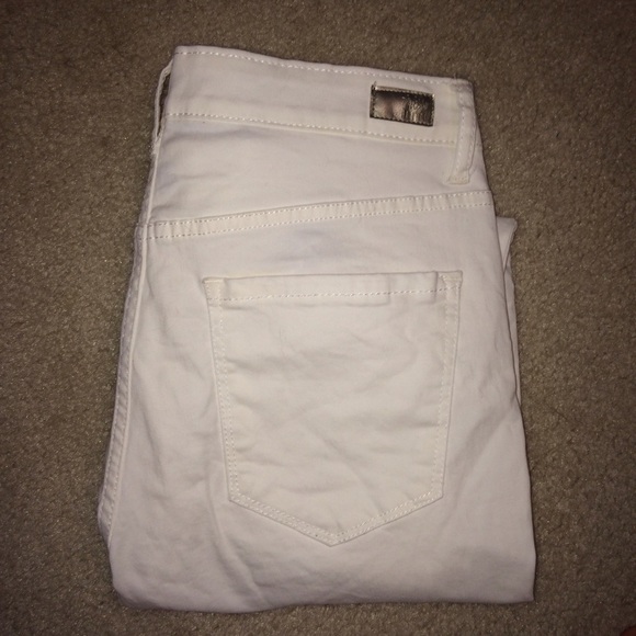High rise white jeans