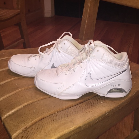 White women's Nike air basketball shoes