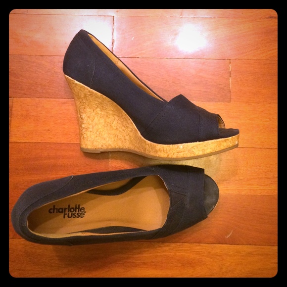 Navy blue wedges Charlotte Russe