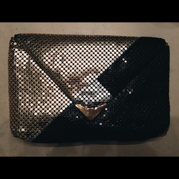 Vintage metallic mesh handbag with strap - Picture 1 of 4