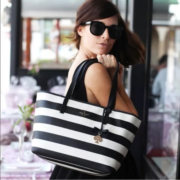 Kate spade stripe Ryan tote handbag