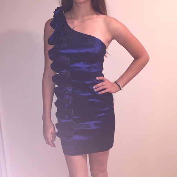 Tight blue party dress