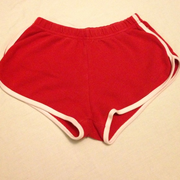 American Apparel red cotton shorts.