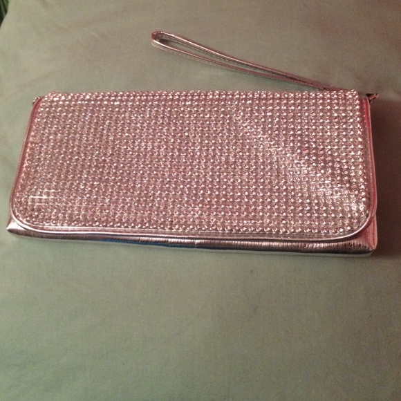 Only used once silver diamond studded clutch