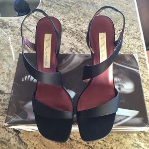 Black open toed heels