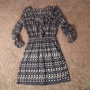 black and white tribal print dress