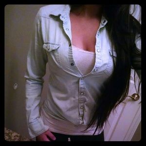 American Eagle Outfitters Denim Button Up