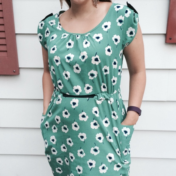 Teal/navy blue dress with pockets - Picture 1 of 3