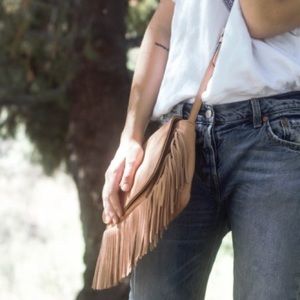 Peach Fringe Purse