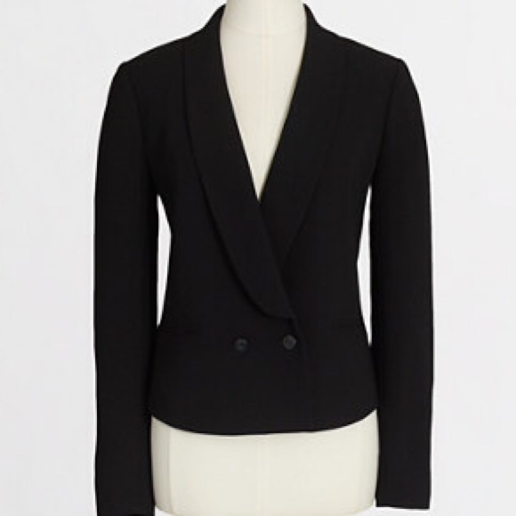 📌SOLD📌J Crew Factory Cropped Drapey Blazer Black - Picture 2 of 4
