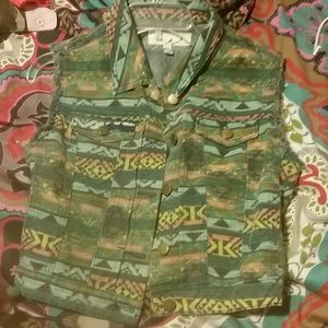 Aztec print vest