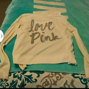 VS Pink Hooded Zipup sweater