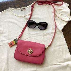 🌸 NWT Tory Burch Pink Robinson Cross Body Bag 🌹