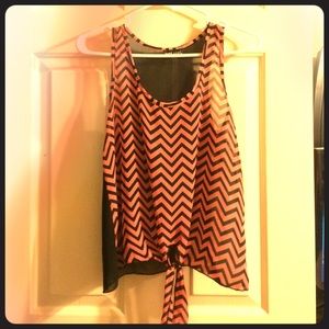 A pink/pastel chevron top