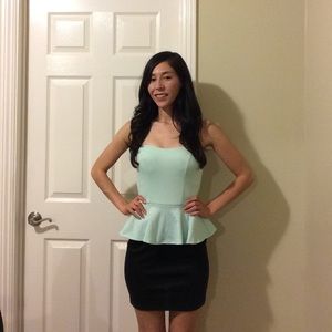 Mint and black peplum dress!!!
