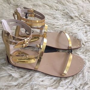 Brand NWT Metallic Gold Zara Sandals