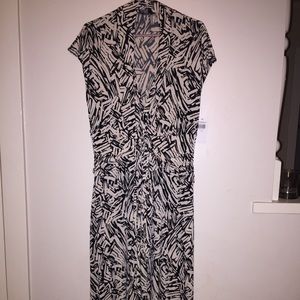 BCBG Dress. Beige with Black print. Size XL