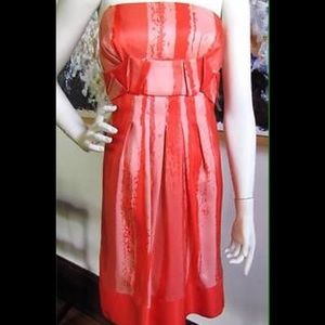 Coral strapless dress