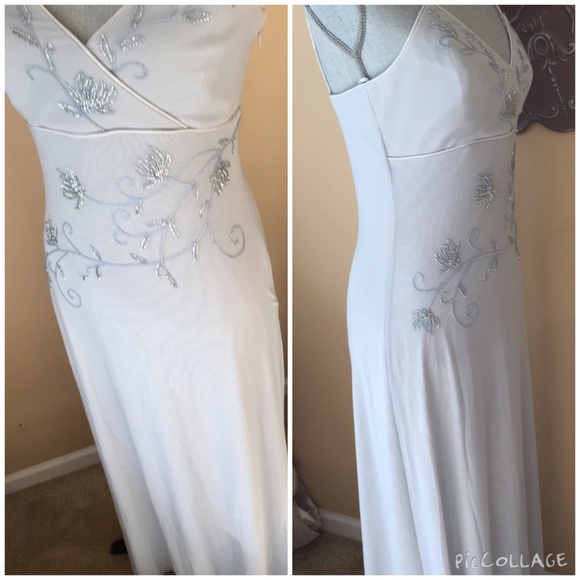 Cache light blue floor length evening gown