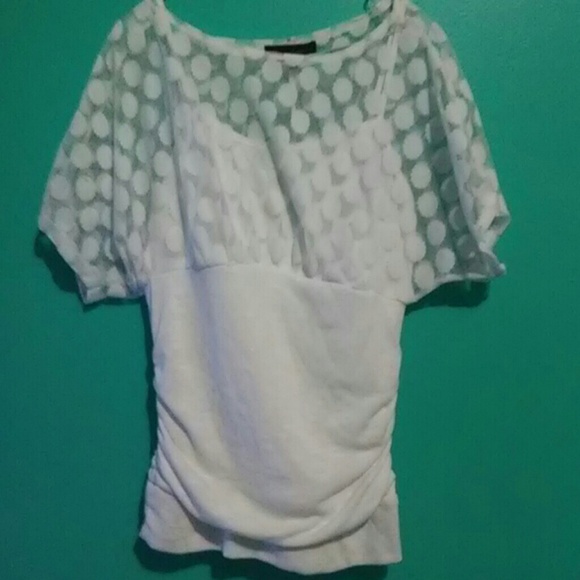 White with lace sleeves *worn only once.*