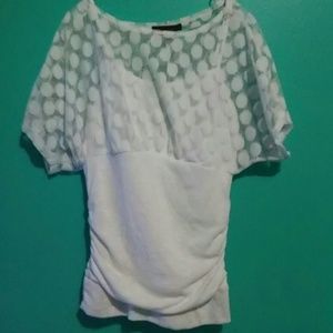 White with lace sleeves *worn only once.*