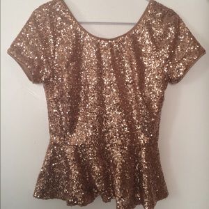 sequined peplum top