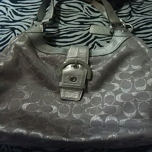 Silver coach purse
