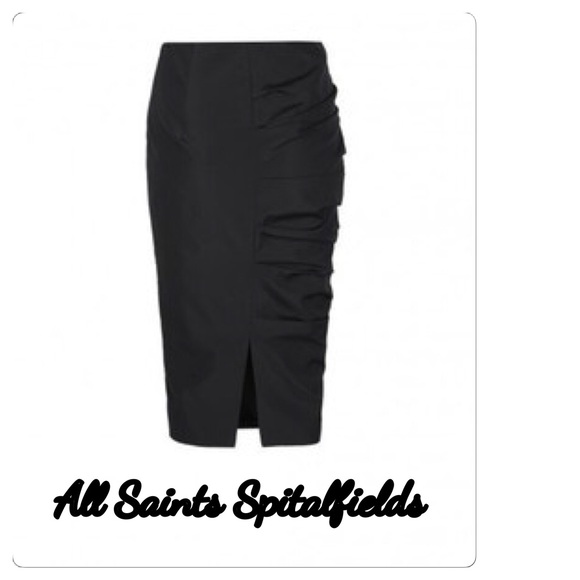 All Saints Southwark Skirt black pencil skirt 6-8 - Picture 4 of 4