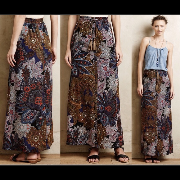 Anthropologie Skirts Anthropologie Petaled Paisley Maxi Skirt Xs