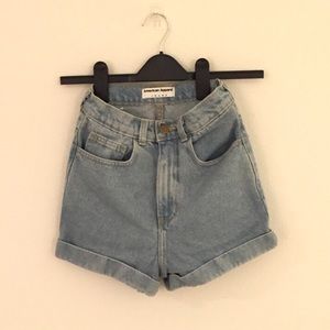 American Apparel High Waisted Denim Shorts