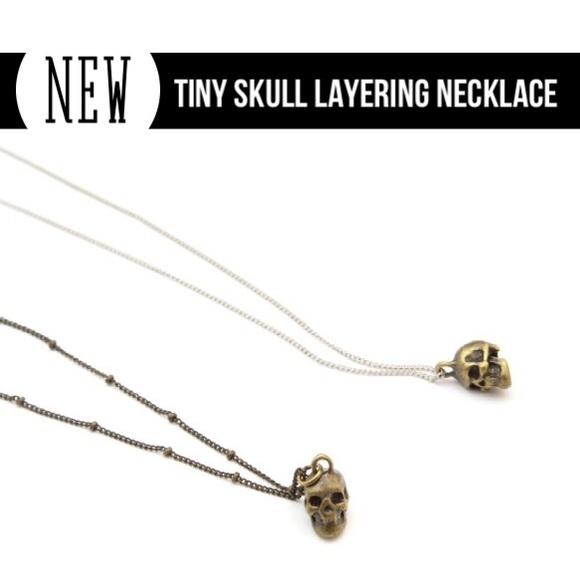 Handmade Jewelry - 🆕Tiny Bronze Skull Layering Necklace