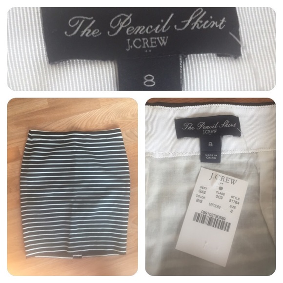 🚫SOLD🚫J.Crew Factory pencil skirt in stripe sz 8 - Picture 3 of 4
