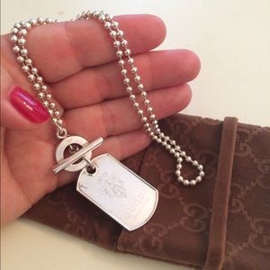 🎁SOLD!🎁Gucci Sterling Silver Dog Tag Necklace