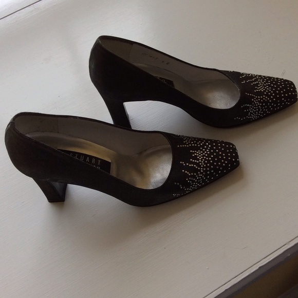 Stuart Weitzman charcoal gray peau de soie pumps - Picture 2 of 4