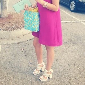 Calvin Klein perforated chunky heel